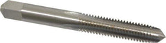 Hertel - M8x1.25 Metric Coarse 6H 4 Flute Bright Finish High Speed Steel Straight Flute Standard Hand Tap - Plug, Right Hand Thread, 2-23/32" OAL, D5 Limit - Exact Industrial Supply