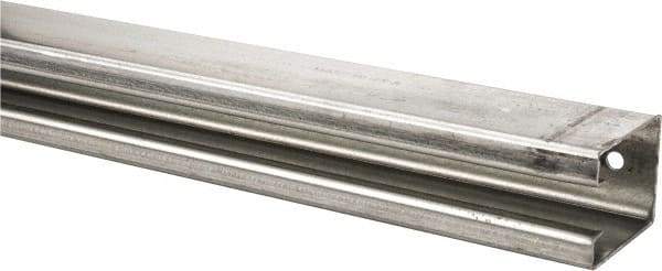 National Mfg. - 12 Ft Long, 450 Lb Capacity, Straight Boxrail - Galvanized, Series 5116 - Industrial Tool & Supply