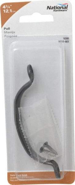 National Mfg. - 4.777" Long x 0.7" Wide x 1.005" High, Utility Pull - Black Coated, Steel, 4.153" Center to Center - Industrial Tool & Supply