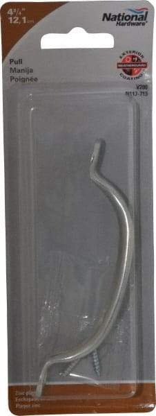 National Mfg. - 4.777" Long x 0.7" Wide x 1.005" High, Utility Pull - Zinc Plated, Steel, 4.153" Center to Center - Industrial Tool & Supply