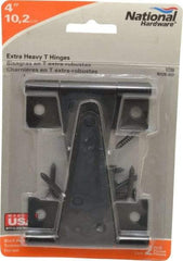 National Mfg. - 5" Long x 3.3" Wide x 0.08" Thick, T Hinge - Steel, Black Finish - Industrial Tool & Supply