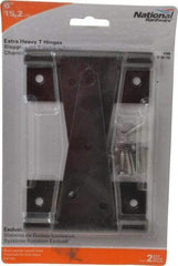 National Mfg. - 6" Long x 4-21/32" Wide x 1/8" Thick, T Hinge - Steel, Black Finish - Industrial Tool & Supply