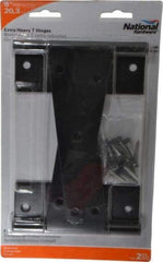National Mfg. - 8" Long x 5-21/32" Wide x 1/8" Thick, T Hinge - Steel, Black Finish - Industrial Tool & Supply