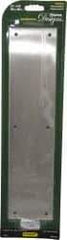 National Mfg. - 3-1/2" Wide x 15" OAL Nickel Push Plate - Satin Nickel Finish - Industrial Tool & Supply