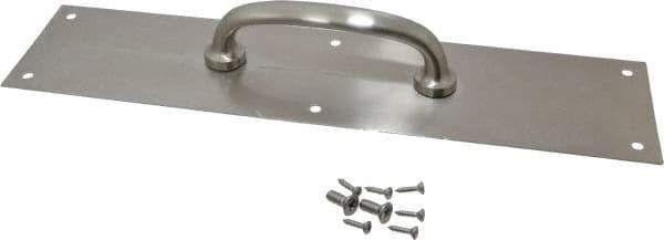 National Mfg. - 15" Long x 3-1/2" Wide, Aluminum Door Pull Plate - Aluminum Finish, 6" Grip Length - Industrial Tool & Supply