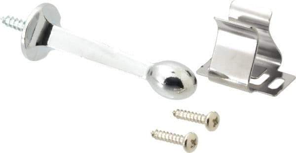 National Mfg. - 3" Projection Door Holder - Door & Wall Mount, Chrome Finish - Industrial Tool & Supply