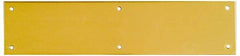 National Mfg. - 3-1/2" Wide x 15" OAL Solid Brass Push Plate - Solid Steel Finish - Industrial Tool & Supply