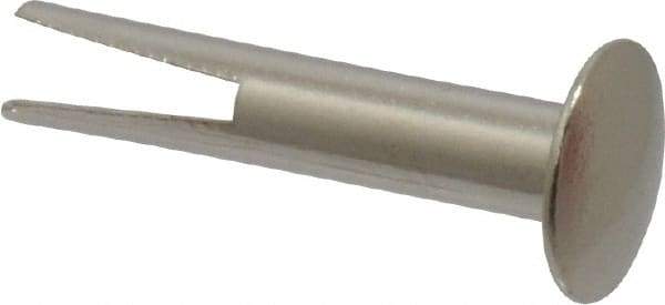 RivetKing - 0.1 to 0.17" Hole Diam, Dome Head, Nickel Plated Steel, Split Rivet - 5/16 Head Diam, 3/4" Length Under Head, 9/64 Body Diam - Industrial Tool & Supply