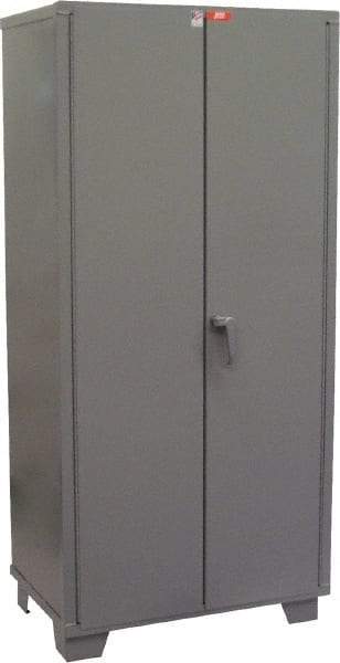 Jamco - 4 Shelf Locking Storage Cabinet - Steel, 36" Wide x 24" Deep x 78" High, Gray - Industrial Tool & Supply