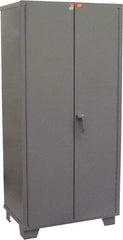Jamco - 4 Shelf Locking Storage Cabinet - Steel, 60" Wide x 24" Deep x 78" High, Gray - Industrial Tool & Supply