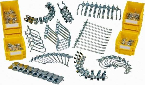Triton - 95 Piece, Pegboard Hook Set - Zinc Alloy & Steel - Industrial Tool & Supply