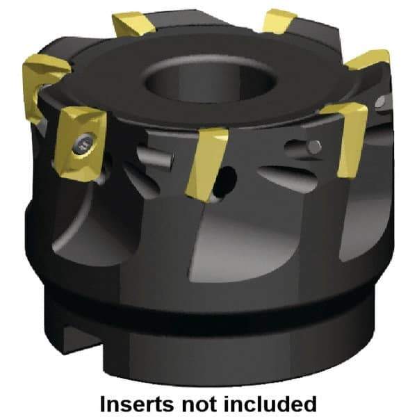 Kennametal - 8 Inserts, 50mm Cut Diam, 22mm Arbor Diam, 9.9mm Max Depth of Cut, Indexable Square-Shoulder Face Mill - 0/90° Lead Angle, 40mm High, EC10.., EP10.. Insert Compatibility, Series Mill 1-10 - Industrial Tool & Supply