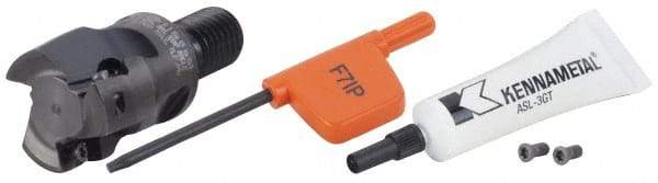 Kennametal - 1" Cut Diam, 1-1/4" OAL, Indexable Square Shoulder End Mill - M12 Modular Connection, 0° Lead Angle - Industrial Tool & Supply