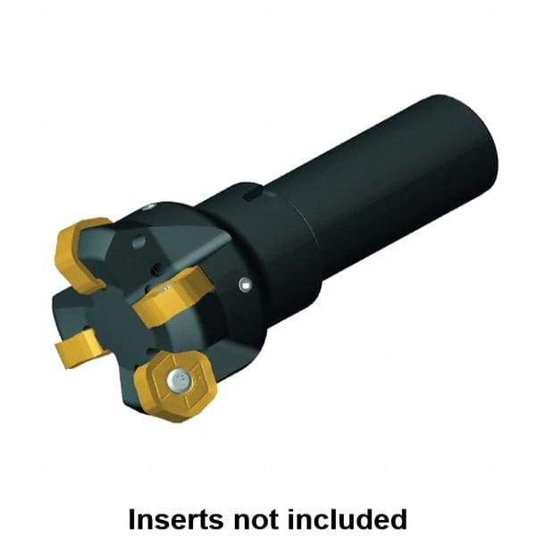 Kennametal - 45° Lead Angle, 51mm Max Cut Diam, 4.5mm Max Depth of Cut, Indexable Chamfer & Angle End Mill - 3 Inserts, HNGJ 53.., HNGJ 0905.. Insert Style, 107mm OAL, Straight Shank - Industrial Tool & Supply