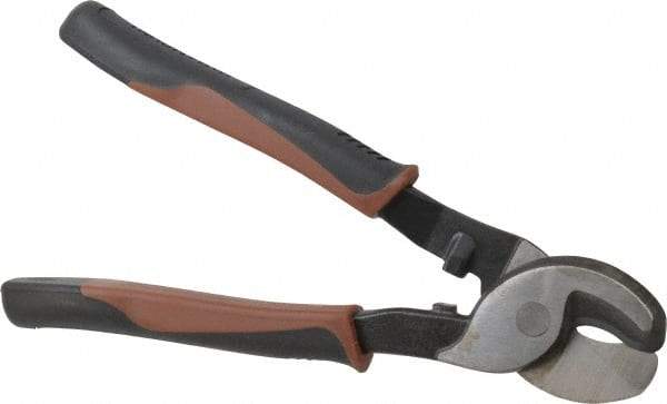 Paramount - 9-1/2" OAL, Cable Cutter - 1/2" Jaw Length x 3/8" Jaw Width, Oval/Curved Head, Double Injection Molded Handle - Industrial Tool & Supply