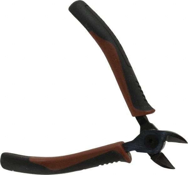 Paramount - 5" OAL, 5/64" Capacity, Semi-Flush Diagonal Cutter - 5/8" Jaw Length, Tapered Head, Plastic Dipped Handle - Industrial Tool & Supply