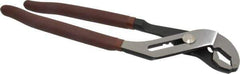 Paramount - 12" OAL, 2-1/4" Max Capacity, 2-1/4" Jaw Length, 7 Position Curved Jaw Tongue & Groove Pliers - Serrated V-Jaws, Curved Head, Plastic Dipped Handles - Industrial Tool & Supply