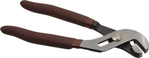 Paramount - 6-1/2" OAL, 7/8" Max Capacity, 7/8" Jaw Length, 3 Position Gooseneck Tongue & Groove Pliers - Serrated Straight Jaws, Standard Head, Plastic Dipped Handles - Industrial Tool & Supply