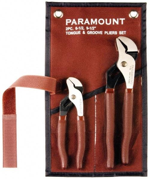 Paramount - 2 Piece Tongue & Groove Plier Set - Comes in Canvas Roll - Industrial Tool & Supply