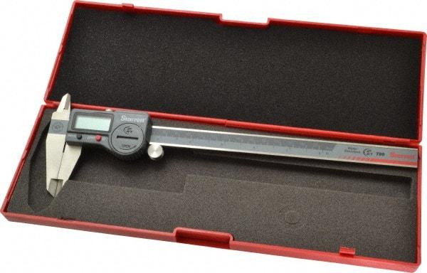 Starrett - 0 to 200mm Range, 0.01mm Resolution, IP67 Electronic Caliper - Stainless Steel with 1-7/8" Stainless Steel Jaws, 0.0015" Accuracy, Serial Output - Industrial Tool & Supply