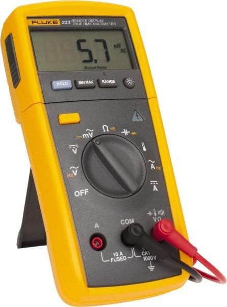 Fluke - 233, CAT IV, CAT III, 1,000 VAC/VDC, Digital True RMS Auto Ranging Manual Ranging Multimeter - 40 mOhm, Measures Voltage, Capacitance, Current, Resistance - Industrial Tool & Supply