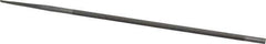Nicholson - 8" Long, Smooth Cut, Round American-Pattern File - Double Cut, 7/32" Overall Thickness, Tang - Industrial Tool & Supply