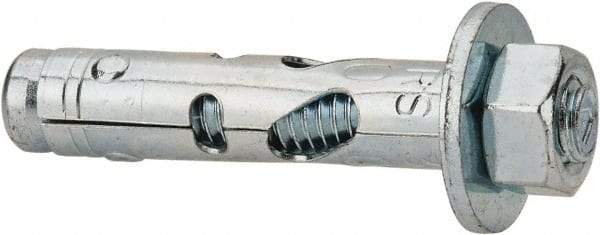 Powers Fasteners - 3/8" Diam, 3/8" Drill, 1-7/8" OAL, 1/2" Min Embedment Sleeve Concrete Anchor - 1018 Steel, Hex Nut Head, Hex Drive - Industrial Tool & Supply