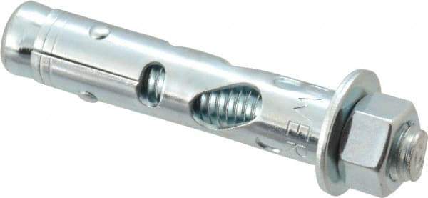 Powers Fasteners - 1/2" Diam, 1/2" Drill, 2-1/4" OAL, 1-1/4" Min Embedment Sleeve Concrete Anchor - 1018 Steel, Hex Nut Head, Hex Drive - Industrial Tool & Supply