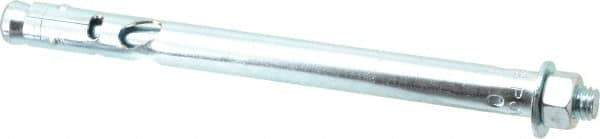 Powers Fasteners - 1/2" Diam, 1/2" Drill, 6" OAL, 1-1/4" Min Embedment Sleeve Concrete Anchor - 1018 Steel, Hex Nut Head, Hex Drive - Industrial Tool & Supply