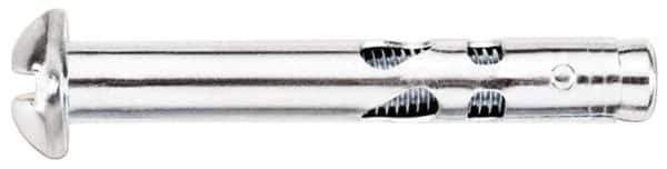 Powers Fasteners - 3/8" Diam, 3/8" Drill, 2-1/2" OAL, Sleeve Concrete Anchor - 1018 Steel, Round Head, Combination Slotted/Phillips Drive - Industrial Tool & Supply