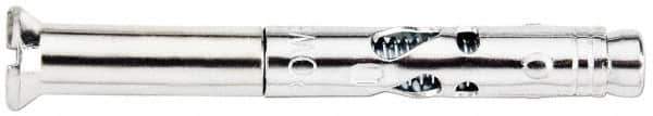 Powers Fasteners - 1/4" Diam, 1/4" Drill, 1-1/8" OAL, Sleeve Concrete Anchor - 1018 Steel, Flat Head, Combination Slotted/Phillips Drive - Industrial Tool & Supply