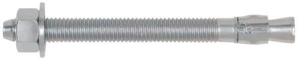 Powers Fasteners - 3/8" Diam, 3/8" Drill, 2-1/4" OAL, Wedge Expansion Concrete Anchor - 1018 Steel, Zinc-Plated Finish, Hex Nut Head, Hex Drive, 7/8" Thread Length - Industrial Tool & Supply