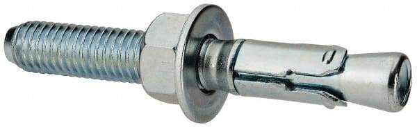 Powers Fasteners - 1/2" Diam, 1/2" Drill, 3-3/4" OAL, Wedge Expansion Concrete Anchor - 1018 Steel, Zinc-Plated Finish, Hex Nut Head, Hex Drive, 2" Thread Length - Industrial Tool & Supply