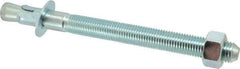 Powers Fasteners - 1" Diam, 1" Drill, 12" OAL, 2" Min Embedment Wedge Expansion Concrete Anchor - 1018 Steel, Zinc-Plated Finish, Hex Nut Head, Hex Drive, 8-3/8" Thread Length - Industrial Tool & Supply