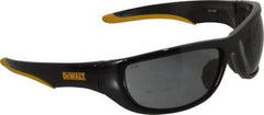DeWALT - Smoke Lenses, Framed Safety Glasses - Scratch Resistant, Black/Yellow Nylon/Rubber Frame, Size Universal, Wrap Around - Industrial Tool & Supply