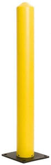 Eagle - 5" Diam x 42" High, Yellow High Density Polyethylene Bollard - 10" Wide x 10" Long Mounting Plate, 5 Lb - Industrial Tool & Supply