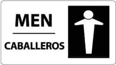 NMC - "Men", 10" Long x 18" Wide, Rigid Plastic Safety Sign - Rectangle, 0.05" Thick, Use for Restroom, Janitorial & Housekeeping - Industrial Tool & Supply