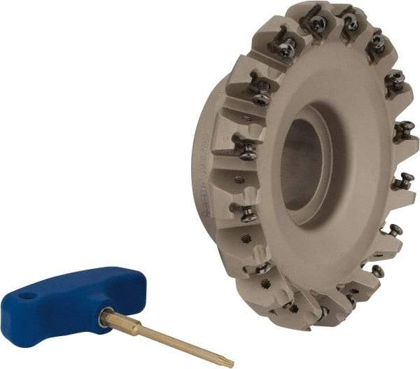 Iscar - 5" Cut Diam, 1-1/2" Arbor Hole, 0.138" Max Depth of Cut, 45° Indexable Chamfer & Angle Face Mill - 16 Inserts, ONHU 0505\xB6OXMT 0507\xB6S845 SN.U 1305 Insert, Right Hand Cut, 16 Flutes, Series Helido - Industrial Tool & Supply