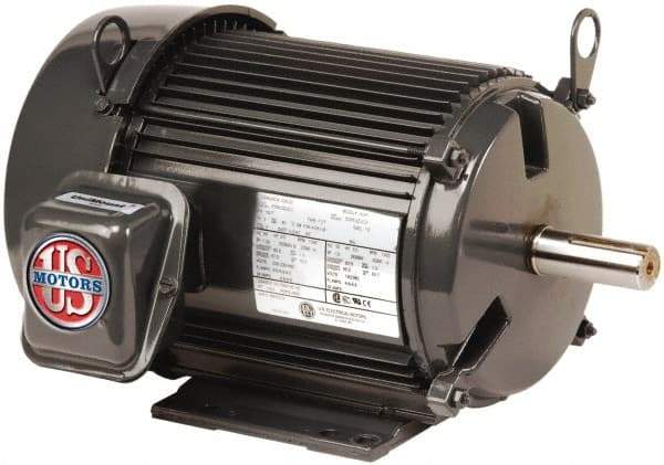 US Motors - 2 Max hp, 1,725 Max RPM, Three Polyphase Electric AC DC Motor - 208-230/460 V Input, Single Phase, 56HZ Frame, 5/8" Shaft Diam, Rigid Mount, TEFC Enclosure - Industrial Tool & Supply
