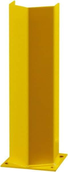 Hallowell - 24" High, Yellow Steel Post Protector - 7" Wide x 7" Long Mounting Plate, 16 Lb - Industrial Tool & Supply