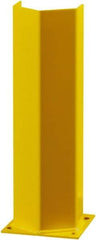 Hallowell - 24" High, Yellow Steel Post Protector - 7" Wide x 7" Long Mounting Plate, 16 Lb - Industrial Tool & Supply