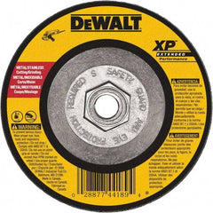 DeWALT - 24 Grit, 9" Wheel Diam, 1/8" Wheel Thickness, Type 27 Depressed Center Wheel - Zirconia Alumina, Resinoid Bond, 6,600 Max RPM, Compatible with Angle Grinder - Industrial Tool & Supply