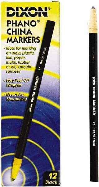 DIXON - Black China Marker - Soft Crayon Tip, Wax - Industrial Tool & Supply