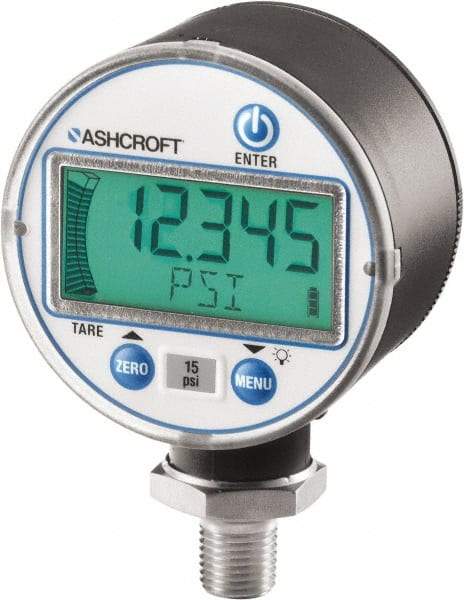 Ashcroft - 2-1/2" Dial, 1/4 Thread, 0-200 Scale Range, Pressure Gauge - Lower Connection Mount, Accurate to ±0.5% of Scale - Industrial Tool & Supply