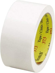 3M - 2" x 55 Yd White Rubber Adhesive Sealing Tape - Polypropylene Film Backing, 2.5 mil Thick, 60 Lb Tensile Strength, Series 373 - Industrial Tool & Supply