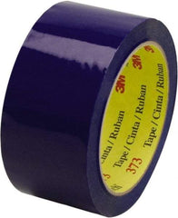 3M - 2" x 55 Yd Blue Rubber Adhesive Sealing Tape - Polypropylene Film Backing, 2.5 mil Thick, 60 Lb Tensile Strength, Series 373 - Industrial Tool & Supply