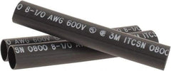 3M - 6" Long, 4:1, Polyolefin Heat Shrink Electrical Tubing - Black - Industrial Tool & Supply