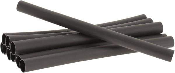 3M - 6" Long, 3:1, Polyolefin Heat Shrink Electrical Tubing - Black - Industrial Tool & Supply