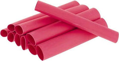 3M - 6" Long, 3:1, Polyolefin Heat Shrink Electrical Tubing - Red - Industrial Tool & Supply
