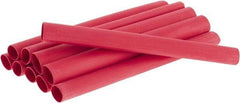 3M - 6" Long, 3:1, Polyolefin Heat Shrink Electrical Tubing - Red - Industrial Tool & Supply